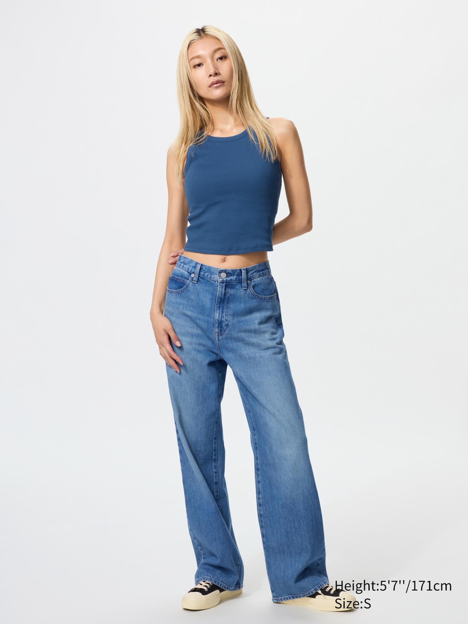 【U LAN】24SS★ [U-DENIM] Summer Brush Wide Straight Denim Wide Straight Jeans | UNIQLO US
