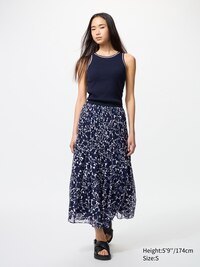 Chiffon Tiered Skirt | Printed