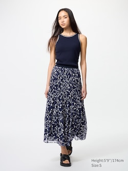 Chiffon Tiered Skirt | Printed