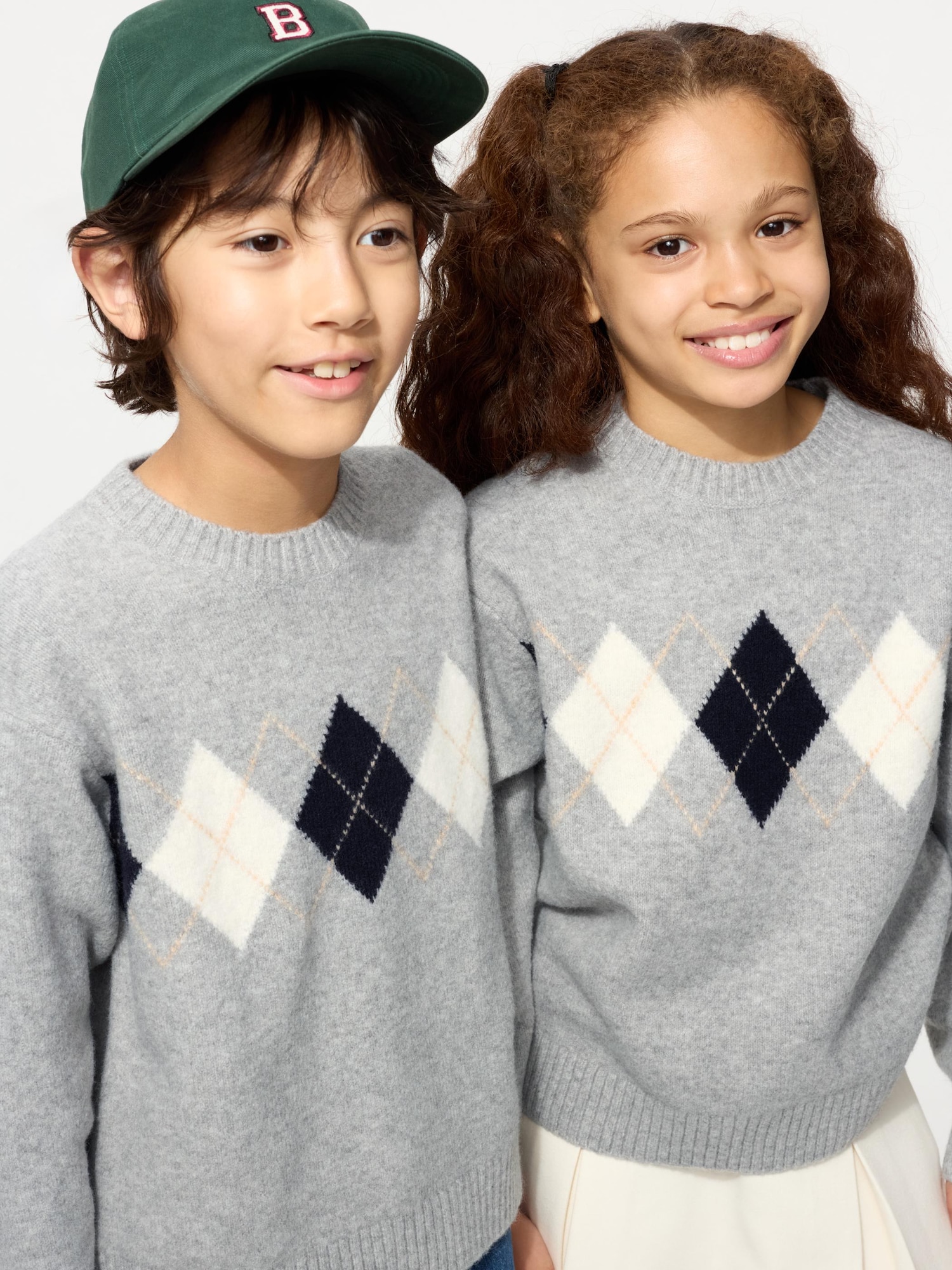 Kids Souffle Yarn Sweater | Argyle | UNIQLO US