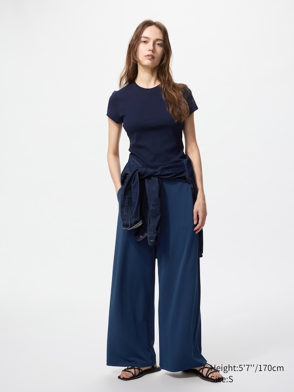 Crepe Jersey Straight Pants