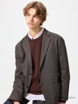 Brushed Jersey Jacket | Tweed Patterned