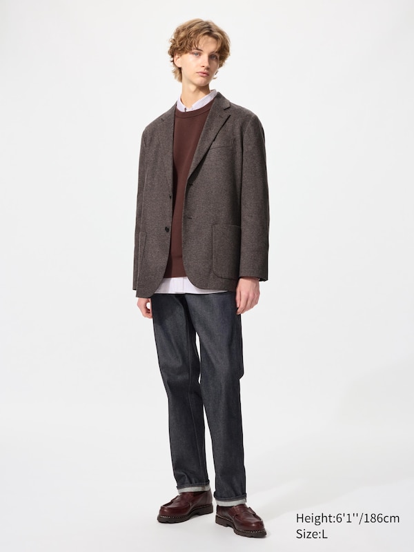 Brushed Jersey Jacket | Tweed Patterned
