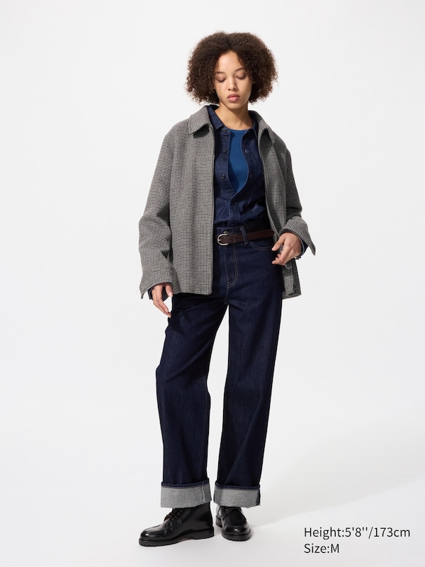 Single Collar Short Blouson | Checked