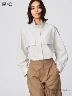 Cotton Stand Collar Shirt Jacket