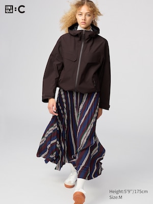 Pleated Long Skirt | Striped