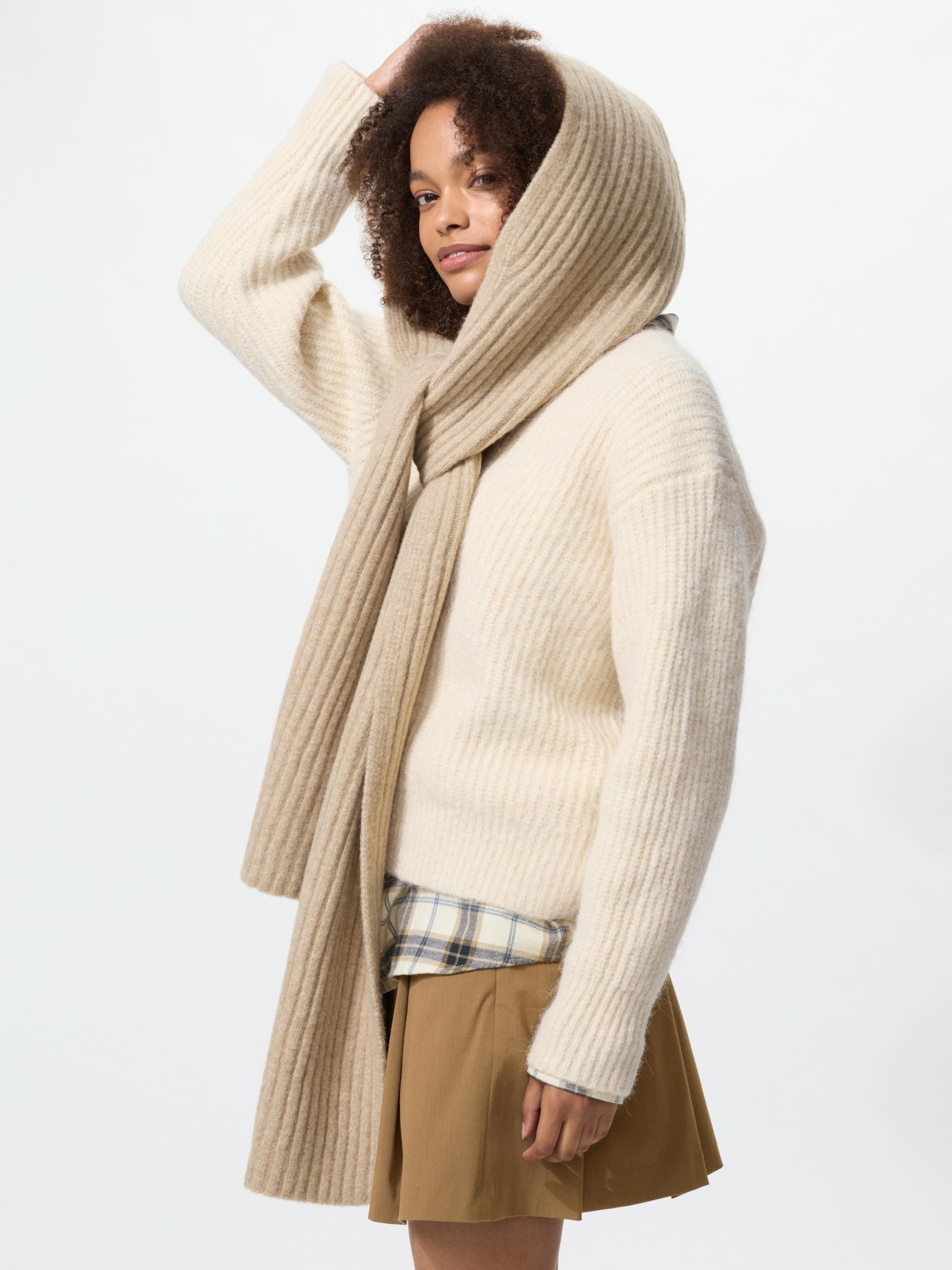 小物 graphics hooded stole Women's Souffle Yarn Chunky Hooded Scarf | UNIQLO US