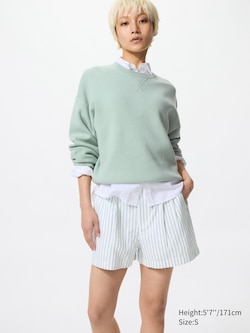 Linen Cotton Shorts | Striped