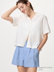 Linen Cotton Shorts | Striped