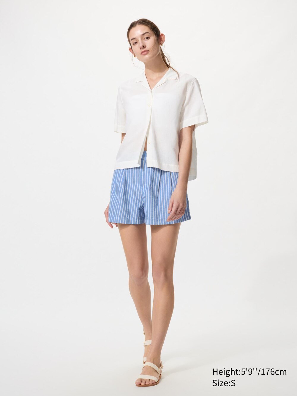 Uniqlo Linen Cotton Shorts | Striped — фото 2
