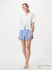 Linen Cotton Shorts | Striped