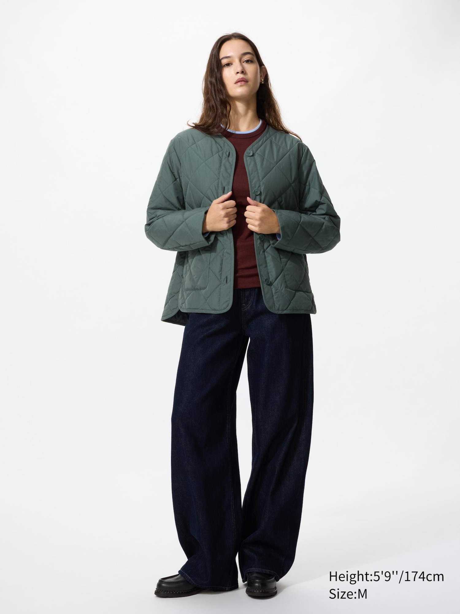 じょん　un/unbient Wool No-collar Jacket Women's PUFFTECH Collarless Jacket | UNIQLO US