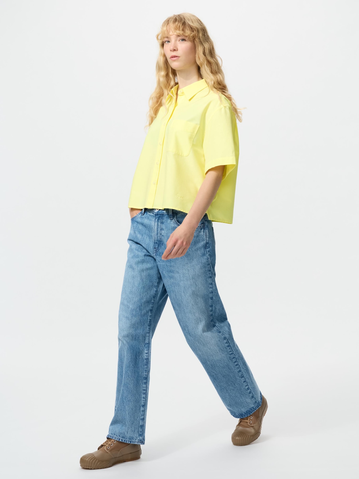 UNIQLO Women's Straight Jeans, Blue, 29 inch, 100% Cotton