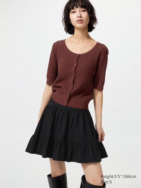 Uniqlo Seersucker Volume Mini Skirt