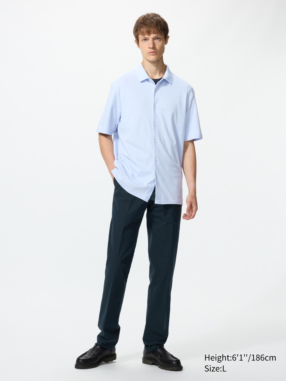 Uniqlo AIRism Cotton Pique Full Open Polo Shirt — фото 4