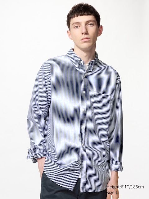 Uniqlo Broadcloth Shirt | Button Down | Striped