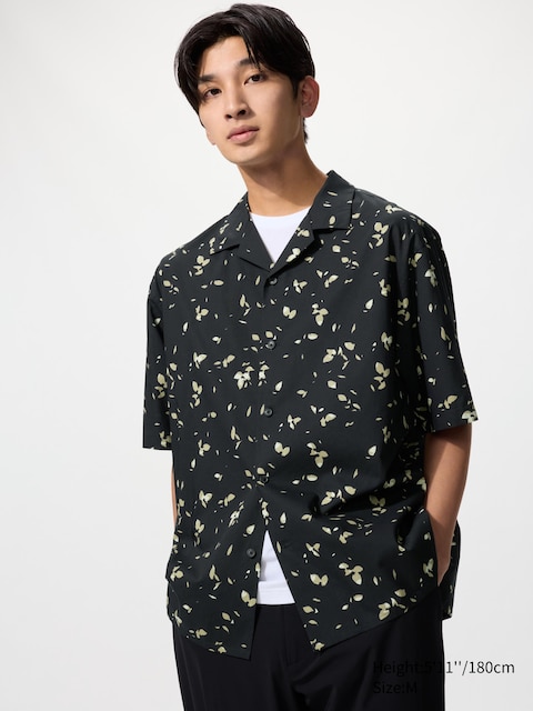 Uniqlo Open Collar Shirt | Short Sleeve | Printed