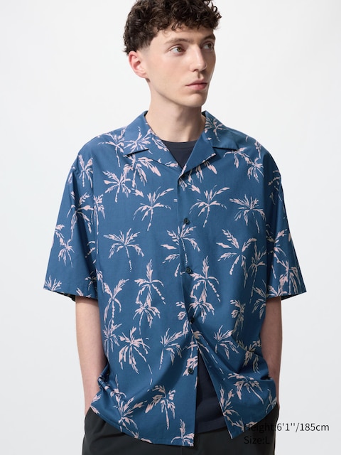 Uniqlo Open Collar Shirt | Short Sleeve | Printed