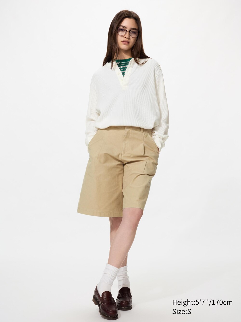Uniqlo Waffle Henley Neck T-Shirt | Long Sleeve — фото 4