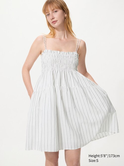 Linen Blend Camisole Dress | Striped