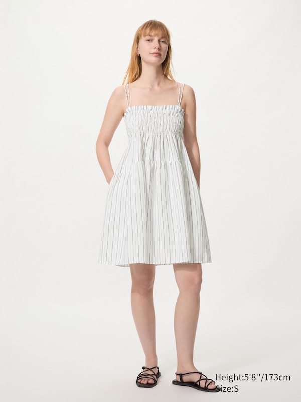 Linen Blend Camisole Dress | Striped