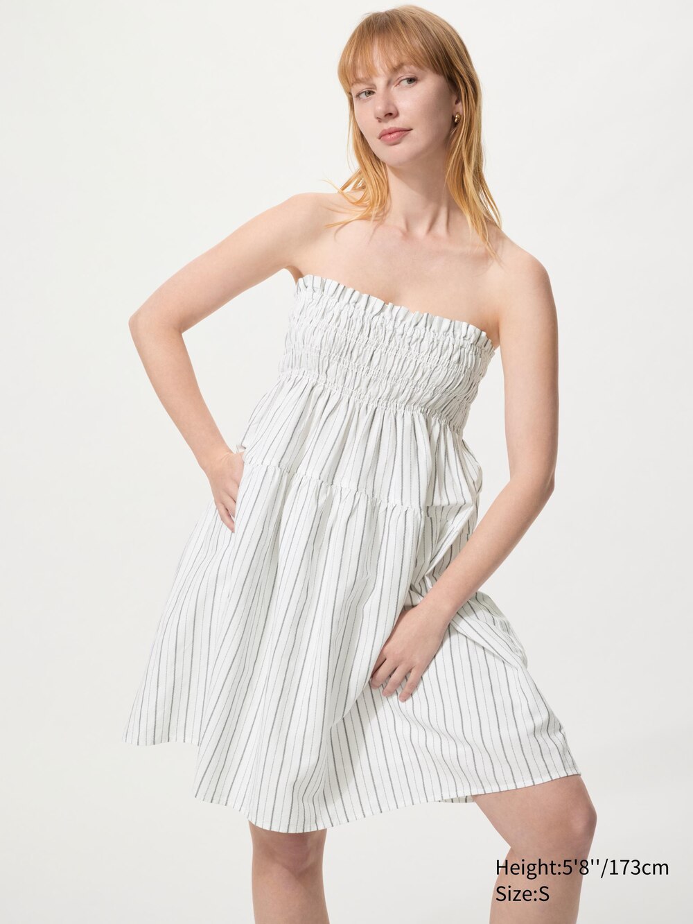 Uniqlo Linen Blend Camisole Dress | Striped — фото 5