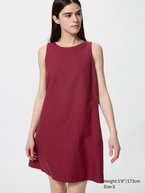 Linen Blend Mini Dress