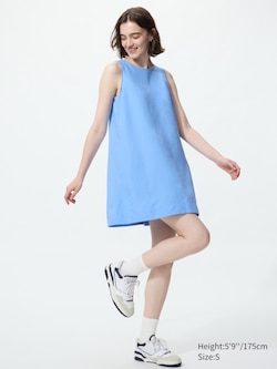 Linen Blend Mini Dress