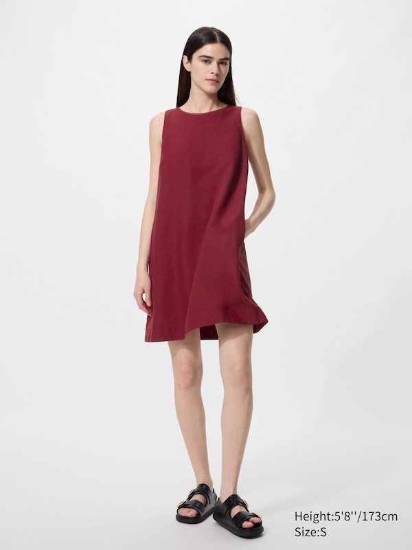 Linen Blend Mini Dress
