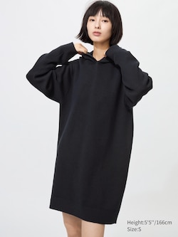 Smooth Cotton Knit Hoodie Dress