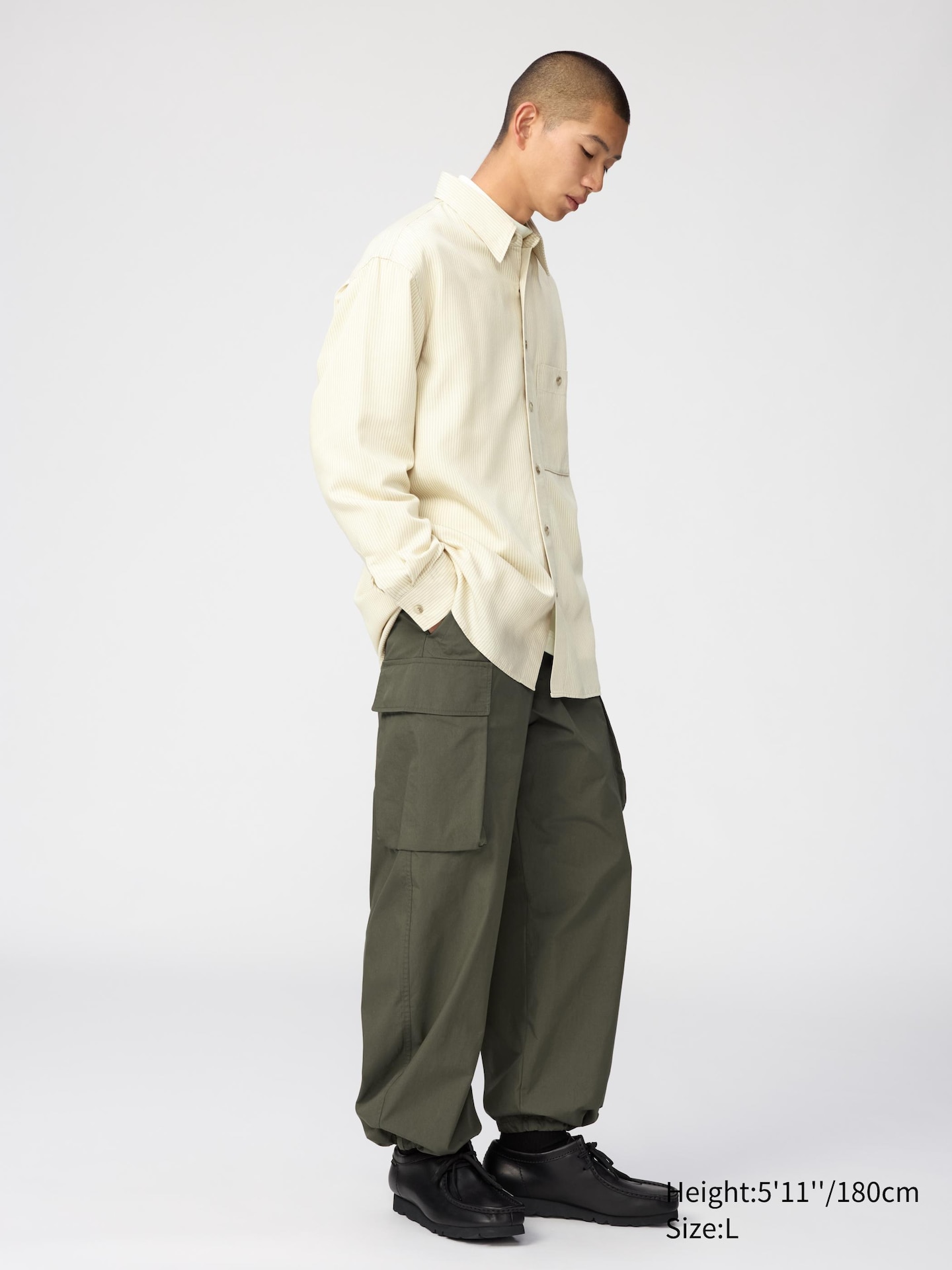 Широкие брюки-карго Uniqlo, цвет: Чёрный — фото 2