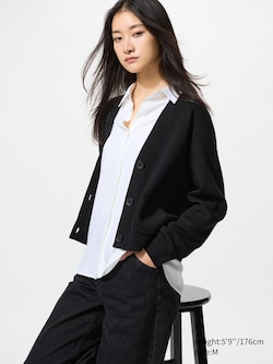 Smooth Cotton V-Neck Cardigan