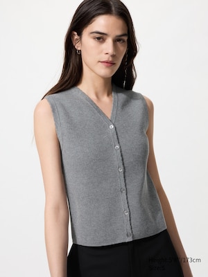 Scalloped V-Neck Sweater | Sleeveless