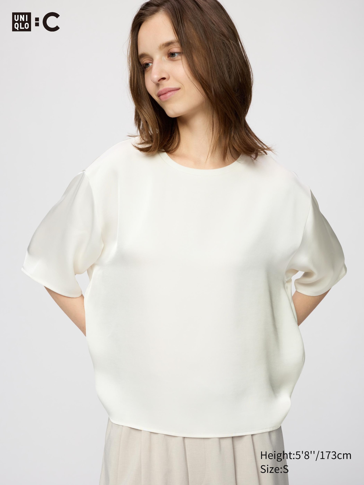 Satin Oversized Short Blouse | Half Sleeve