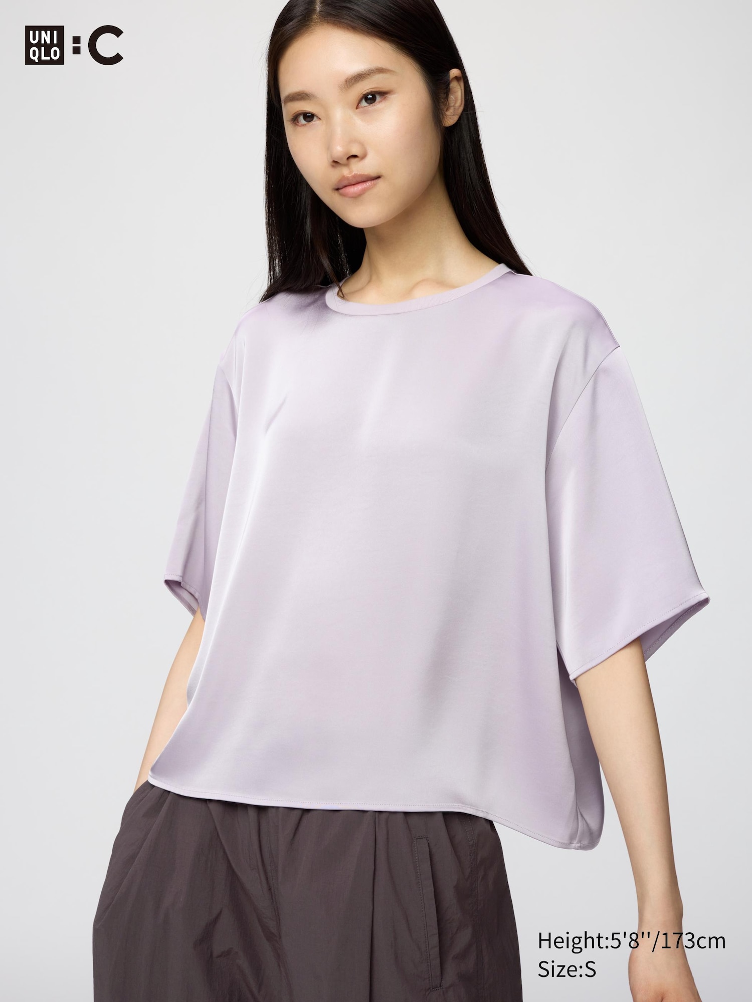 Satin Oversized Short Blouse | Half Sleeve - thumbnail 8