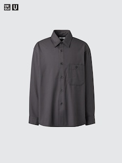 Twill Work Oversized Shirt Long Sleeve | Checked