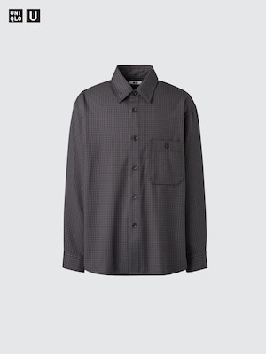 Twill Work Oversized Shirt Long Sleeve | Checked