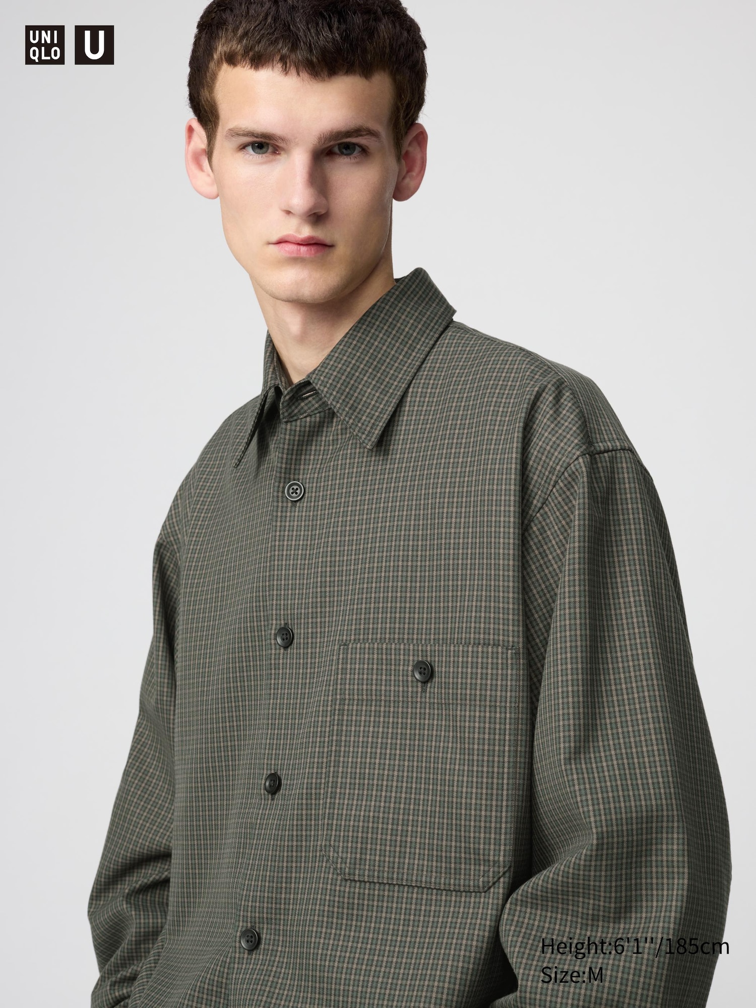 Twill Work Oversized Shirt | Checked | UNIQLO US