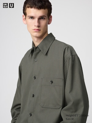 Twill Work Oversized Shirt | Checked
