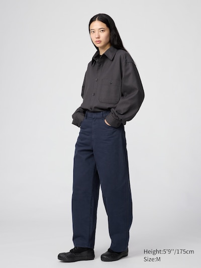 Twill Work Oversized Shirt Long Sleeve | Checked