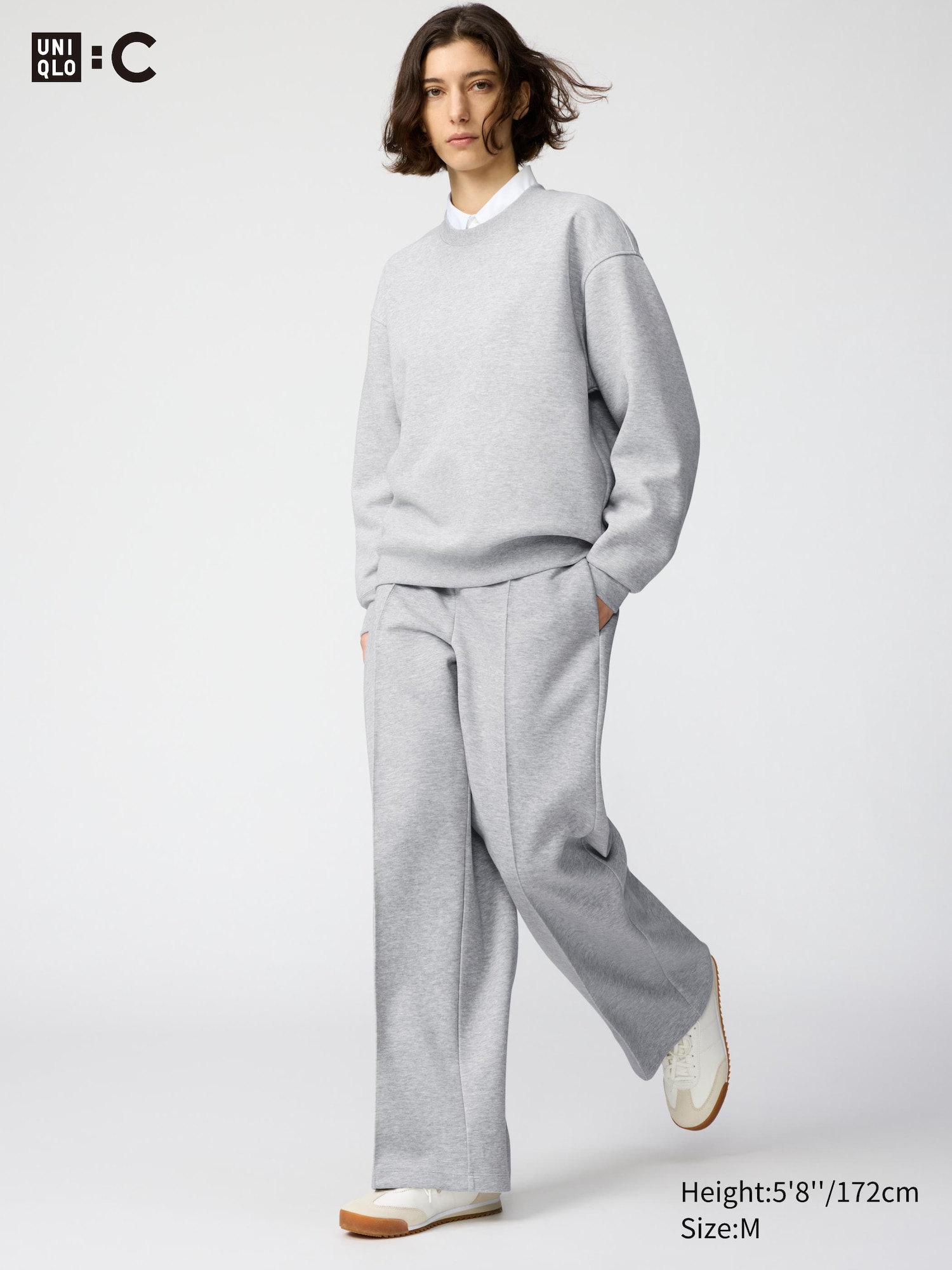 本日限定　S dot sweat wide pants gray SWEAT WIDE PANTS | CAN BE SET UP WITH TOPS | UNIQLO TH