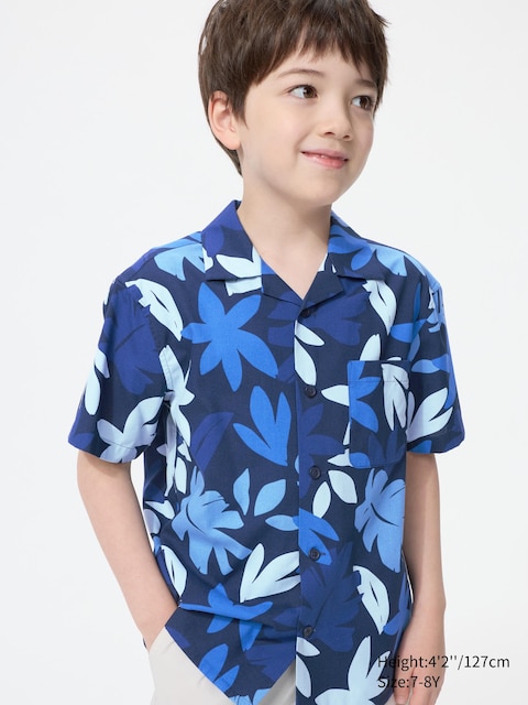 Uniqlo Open Collar Shirt | Short Sleeve | Print
