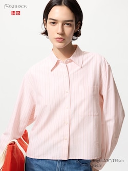 Oxford Boxy Cropped Shirt | Striped