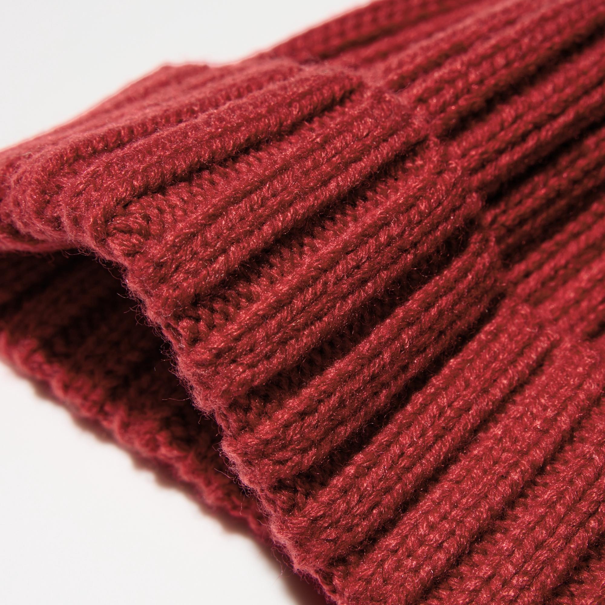 Distinctive, chunky ribbed knit.