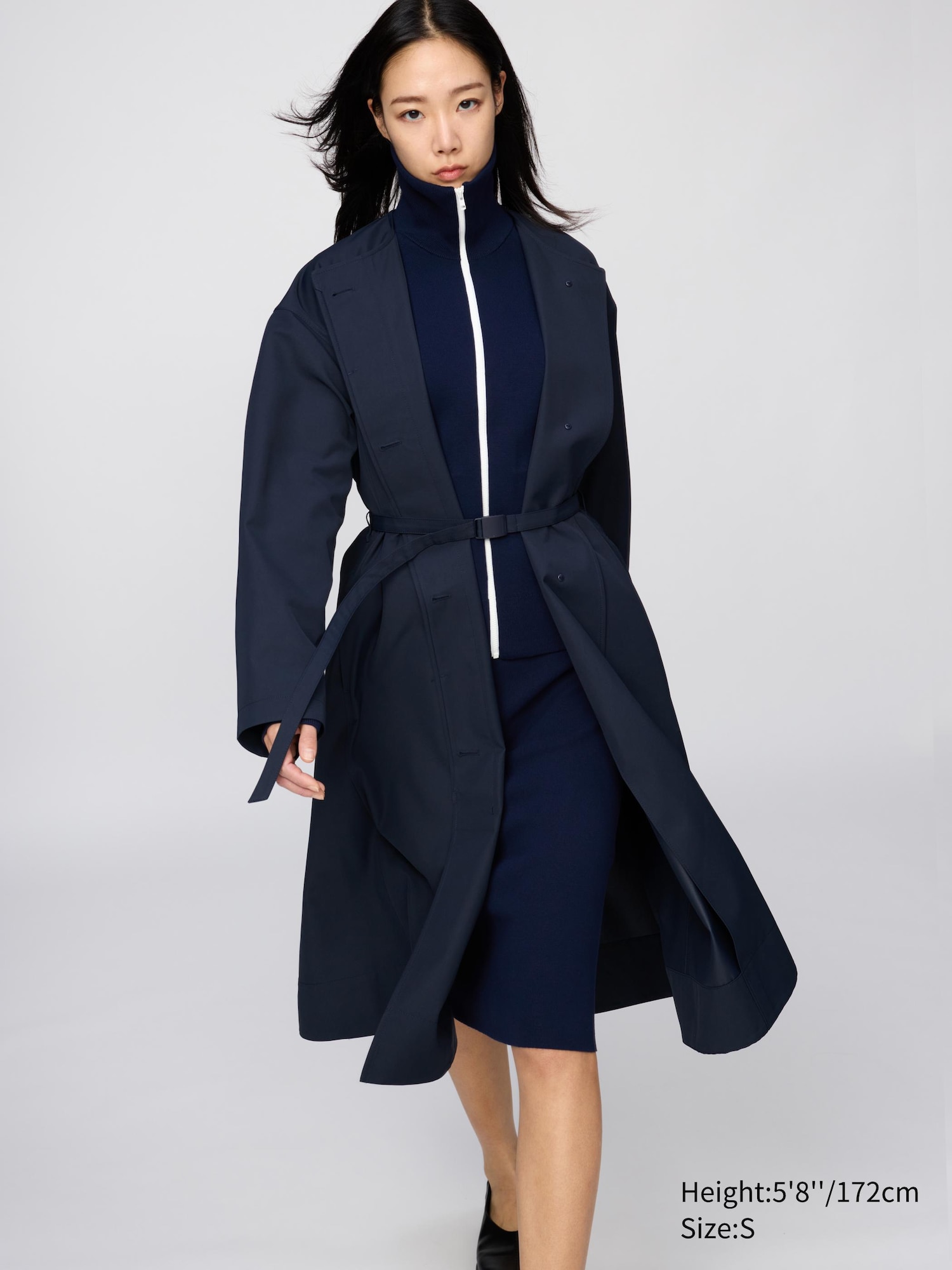 Women's Collarless Long Coat | UNIQLO US