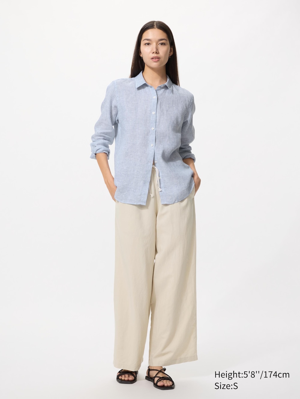 Uniqlo Premium Linen Shirt | Striped — фото 2