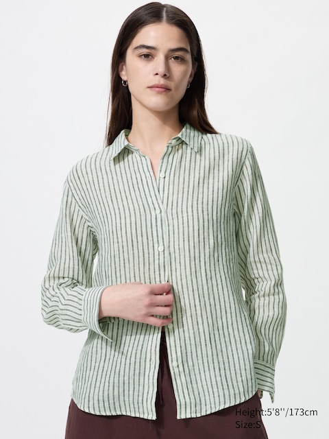 Uniqlo Premium Linen Shirt | Striped