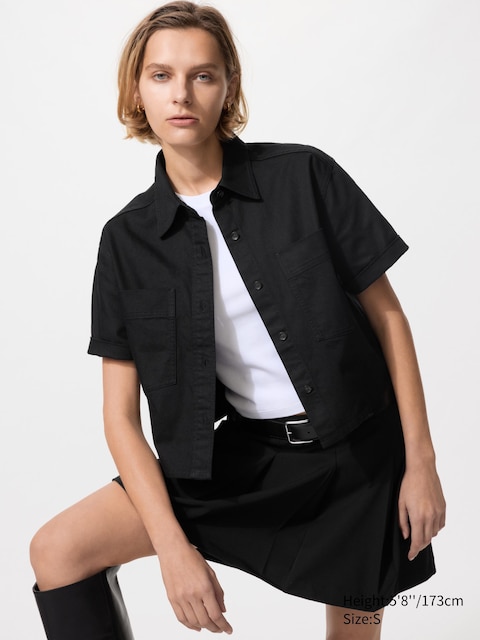Uniqlo Denim Boxy Shirt | Half Sleeve