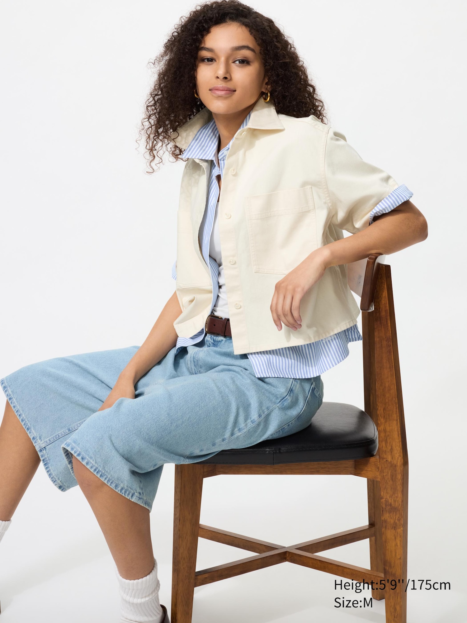 Denim Boxy Shirt | Half Sleeve - thumbnail 8