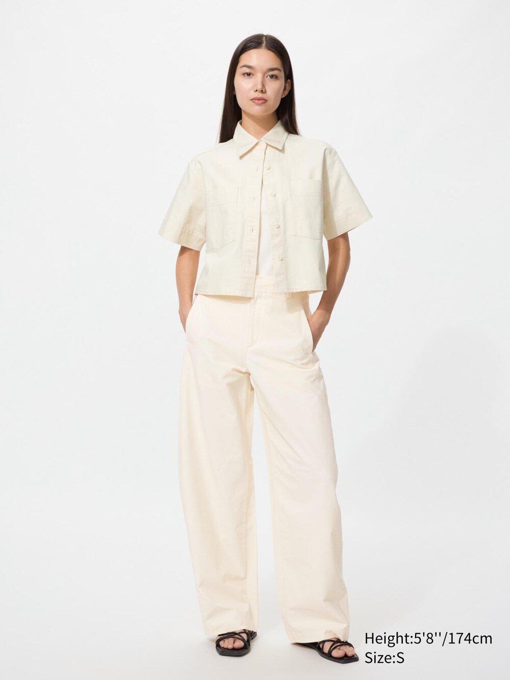 Uniqlo Denim Boxy Shirt | Half Sleeve — фото 2